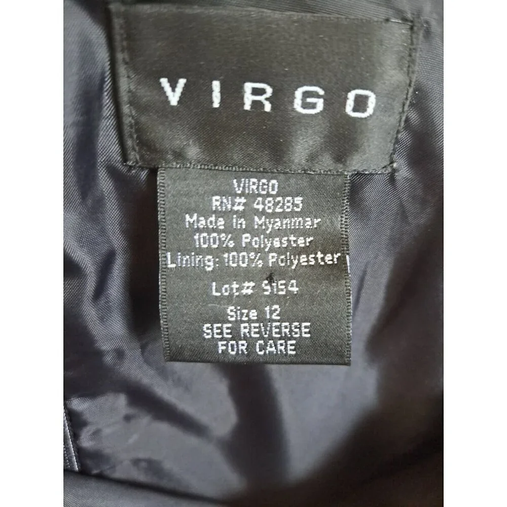 Virgo Women's 12 Black Sleeveless Sheath Dress Drape Back Office - Picture 2 of 8